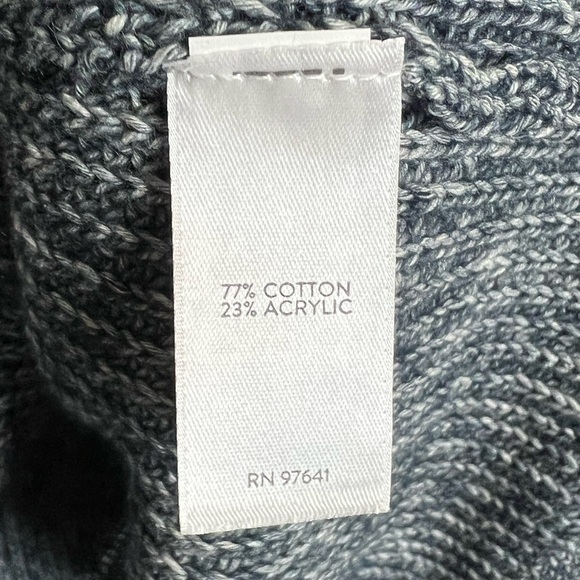 NWT J.Jill Cotton Blend Crewneck Sweater Navy/White Large - Picture 5 of 8